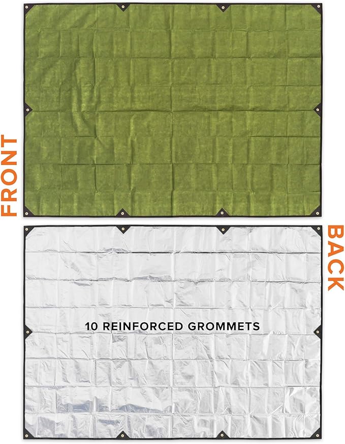 Arcturus XL Heavy Duty Survival Blanket ??Insulated Reflective Thermal Camping Tarp - 8.5 FT x 12 FT (Olive Green)