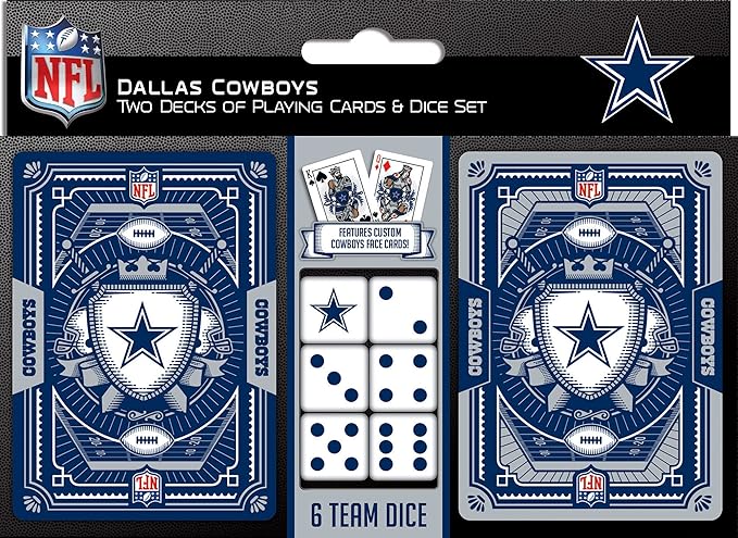 Masterpieces NFL Dallas Cowboys Playing Cards & Dice Set - 2-Pack