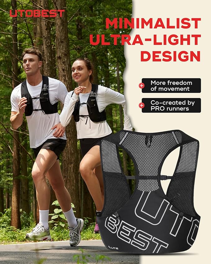 Running Vest for Women Men, Ultra-Light Minimalist Hydration Vest, Breathable Reflective Running Gear for Trail Hiking Jogging