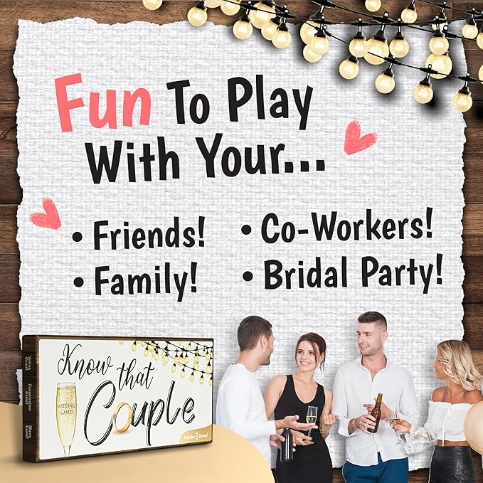 Know That Couple - Bridal Shower & Engagement Party Game 3-in-1 Wedding Celebration Game Fun Storytelling, Music Challenge & Who Knows The Couple Best? Perfect for Bachelorette & Wedding Party Guest