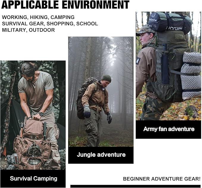 Mardingtop 60L Military Internal Frame Backpack for Hiking,Camping,Hunting,Rucksack Backpack with Rain Cover