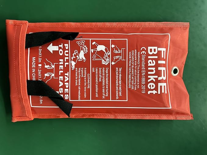 FLASLD Fire Blanket for Home and Kitchen, Fiberglass Fire Blankets Emergency for People, Flame Retardant Protection and Heat Insulation (4 ft x 4 ft)