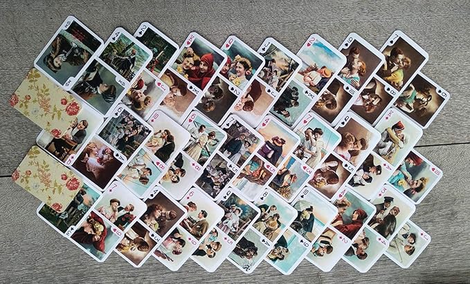 Valentine Day Love Photos Playing Cards (Poker Deck 54 Cards All Different) Vintage Retro Love Couple Colored Photos Funny Scenes Greeting Cards