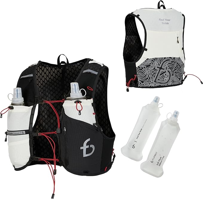 FlipBelt Tahoe Hydration Vest ??Ultralight Running Vest for Men & Women ??Includes Two 500ml Soft Flasks ??Trail, Marathon, and Long-Distance Race Pack