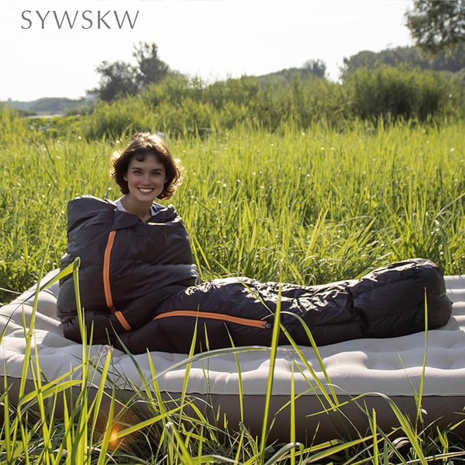 Down Sleeping Bag with Pillow, Lightweight Wide Sleeping Bag (86.6 in x 33.5 in) for Adults Backpacking,Hiking and Camping Outdoor with YKK Two-Way Zipper,680FP Duck Down