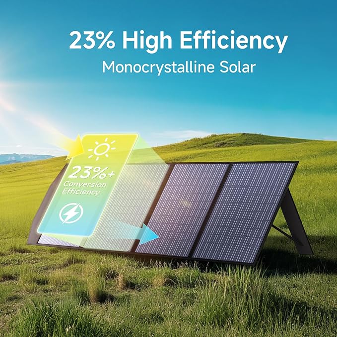 ALLPOWERS SP033 200W Portable Solar Panel Foldable, 23% High Efficiency Solar Charger with MC4 Connectors for Power Station, RV, Camping, Home Use, Compact Folding Solar Panel(SP033-200W