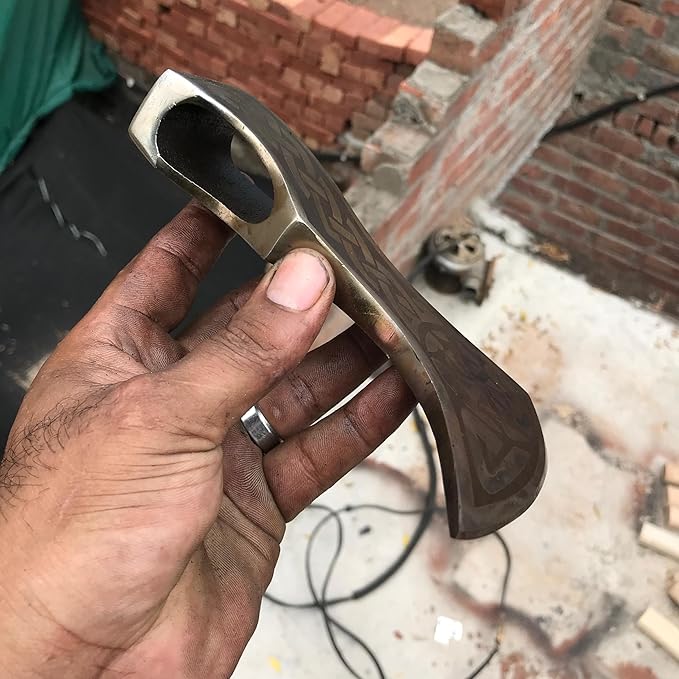 WHS201 Viking Axe Head, Custom Hand Forged Viking Axe Real Head, Tomahawk Viking Hatchet Beared Camping Axe Blade, 5160 HIGH Carbon Steel Blade, Viking Gift for Him - Christmas Gift (Smoked)