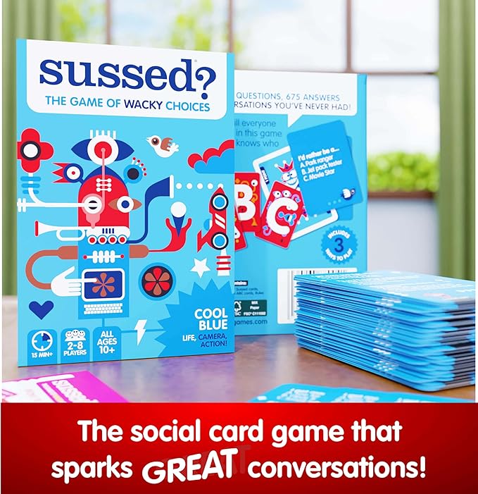 SUSSED The Wacky ?˜What Would You Do??Card Game - Social Fun for Teens, Boys, Girls for Kids Ages 10+ & Adults - Blue Pack