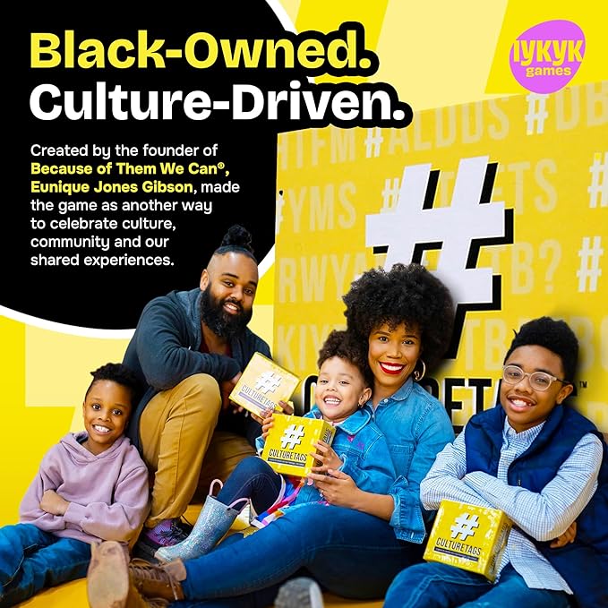 Culture Tags-Card Game for People Who Love Hashtags + Culture, Party Game Set, Gift for Family Fun or Virtual Play, Ages 13+ Years, CB Games