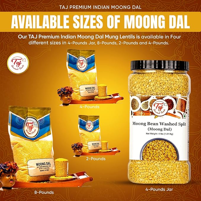 TAJ Moong Dal Mung Lentils, (2-Pounds)