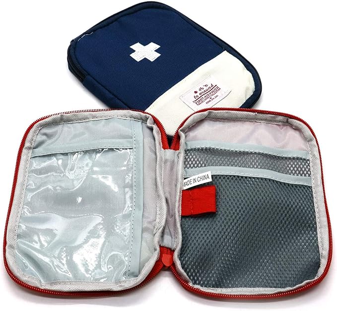 First Aid Bag - First Aid Kit Bag Empty for Home Outdoor Travel Camping Hiking, Mini Empty Medical Storage Bag Portable Pouch (Red & Blue (Small Size))