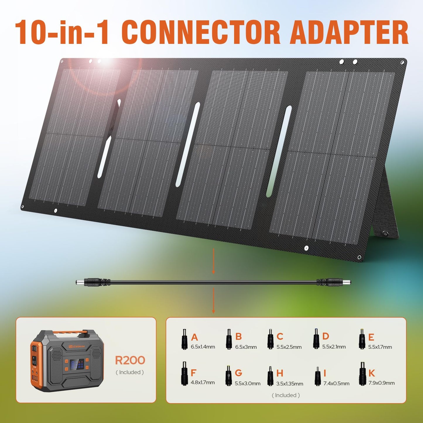 Portable Solar Generator 300W Portable Power Station with 60W Solar Panel