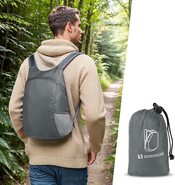 20L Ultra Hiking-Daypack Lightweight Foldable Travel Packable Backpack for Camping Cycling Outdoor,grey