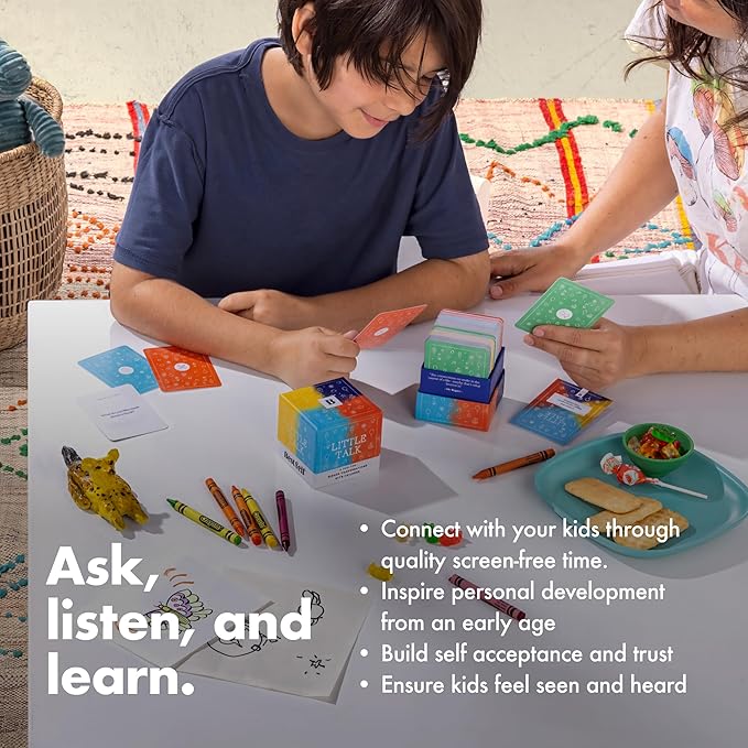 Little Talk Conversation Cards for Kids ??170 Prompts for Social Skills, Family Games, Travel & Therapy ??BestSelf Deck for Ages 4-12, ADHD Tools, Homeschool Gifts & Road Trip Activities
