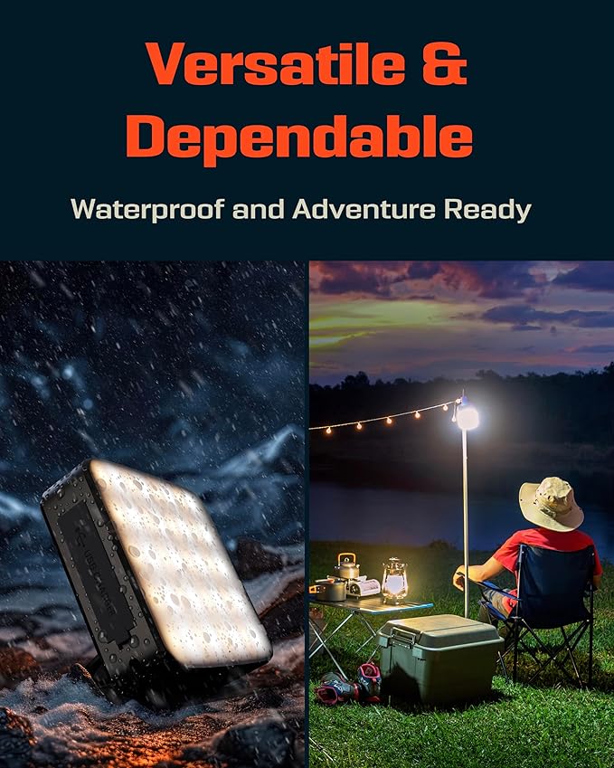 PREPARED4X Camping Lantern - Hanging Lantern w/ Bright & Warm Adjustable Lighting - Emergency Lantern w/ USB-C Charging Port - Rechargeable Camping Light for Power Outage, Tent, Outdoor, Hiking, Camp