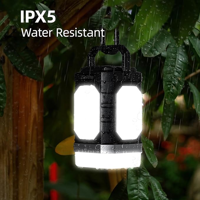 Sinvitron Camping Lantern Rechargeable??0,000mAh Portable Camping Lights, QC3.0 Fast Charging,1000 Lumens,350H Runtime,IPX5 Waterproof Emergency Light for Hurricanes,Power Outages,Camping