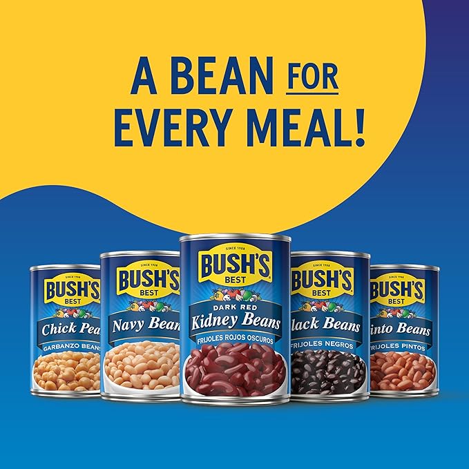 BUSH'S BEST 15 oz Canned Black Beans, Source of Plant Based Protein and Fiber, Low Fat, Gluten Free, (Pack of 12)
