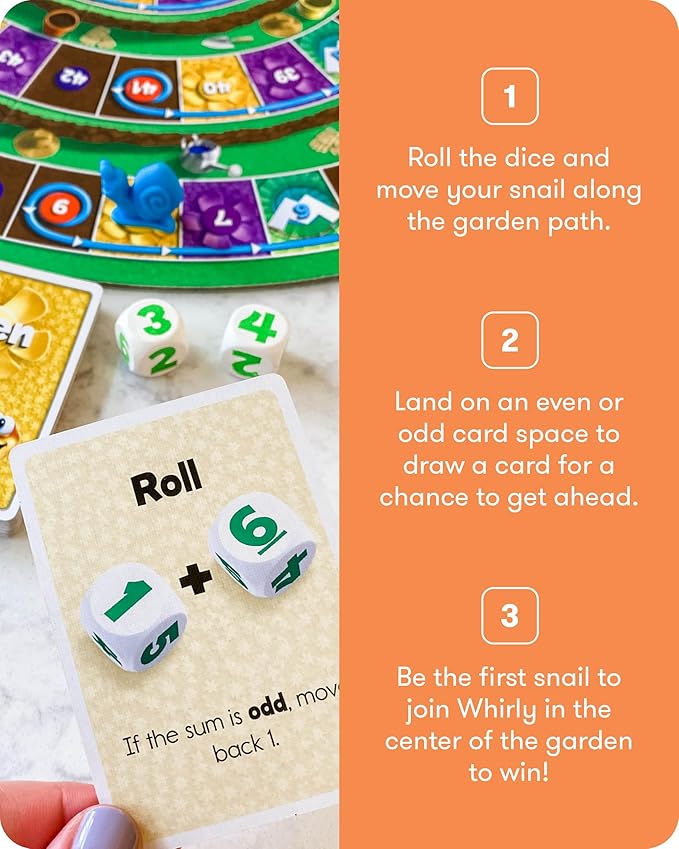 SimplyFun Whirly?™s World - Educational Board Game for Kids - Math Game to Teach Concept of Even & Odds - 2-6 Players, Ages 6 & Up