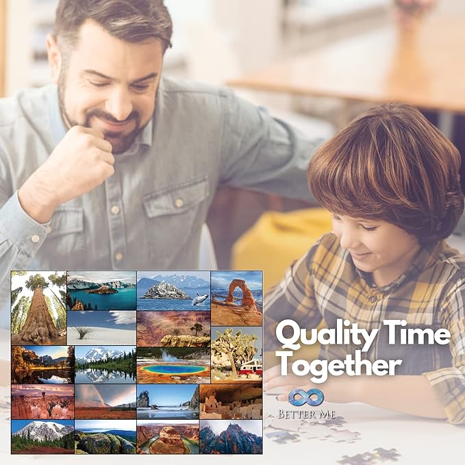 Our National Parks 500-Piece Jigsaw Puzzle - Famous USA Natural Landmarks Featuring Acadia, Yellowstone, Zion, Arches, Crater Lake, Mount Rainier, etc. Great Family Activity (500 Pieces)
