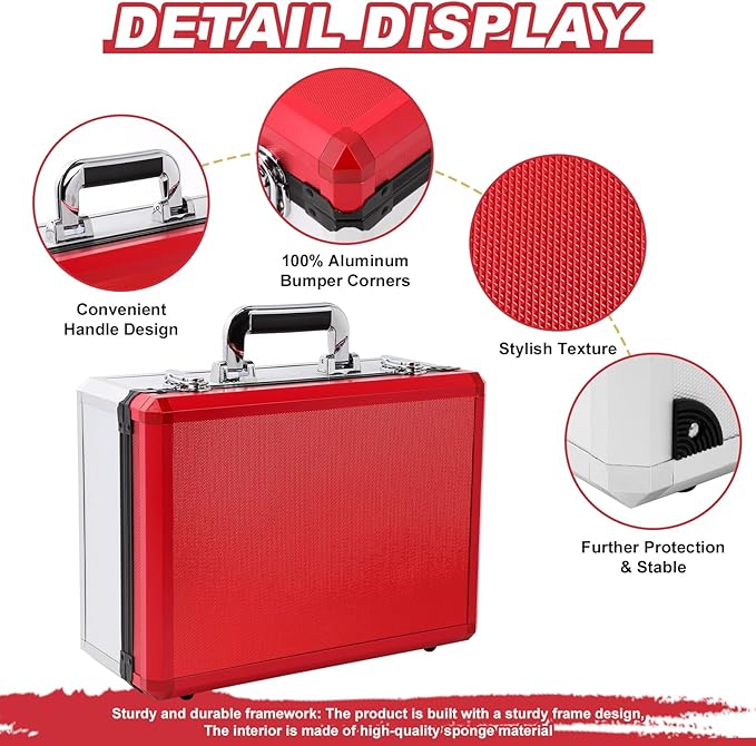 (2025 New Upgrade) Toploader Storage plus Box for 3" x 4" 35pt Rigid, Card Holders for Toploaders, Trading Cards & Sports Cards, Trading Card Case(Holds 600+ cards) (Red&White)