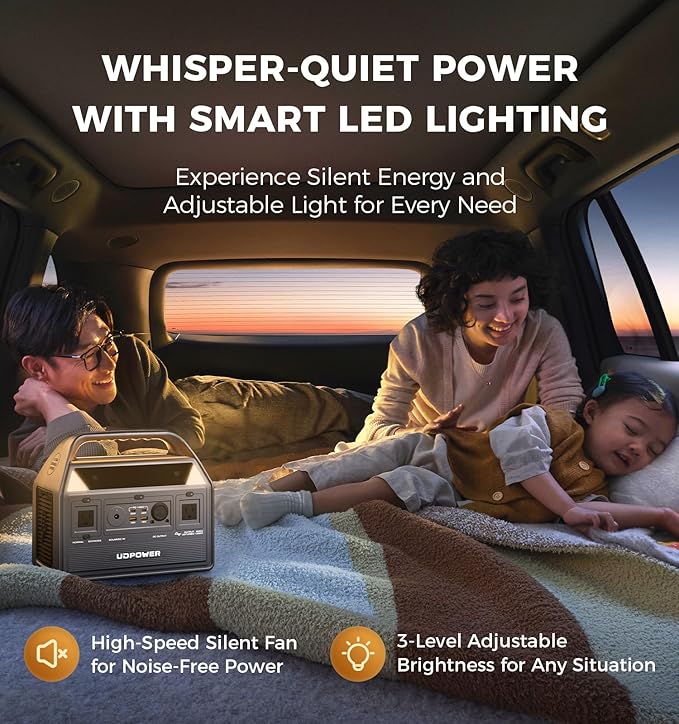 C600 Solar Generator with 120W Solar Panel - 600W Portable Power Station(Surge 1200W) AC Output, 595Wh LiFePO4 Battery, for Camping, Travel, RV, Emergency Power Backup(Grey)