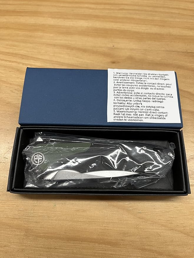 Petrified fish PF838 3.74" D2 steel folding knife outdoor tactical pocket knives G10 handle camping hunting Cutter EDC tool (Green, Stonewash)