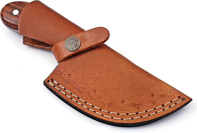 Handmade Damascus Steel Fixed Blade Skinning Hunting Knife With Gut Hook Best For Outdoor Camping Skinner Deer Fishing Hiking Edc Survival Knives For Men (Rose Wood)