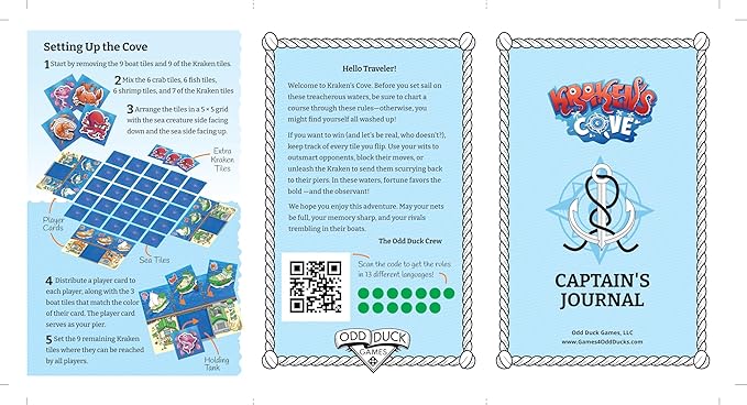 Kraken?™s Cove ??Memory & Strategy Game for Kids & Families | Quick Play Ocean Adventure Game | Ages 5+ | 1-3 Players | Under 15 Minutes