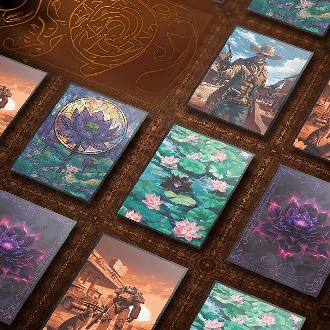 MTG Card Sleeves 100CT (Bloomburrow Black Lotus), Matte Art Card Sleeves, Matte Back & Clear Front, 66x92mm