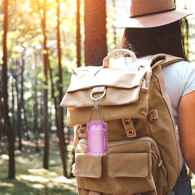 LED Pink Camping Lanterns, Portable Camping Lights, Outdoor Handled Lamps, Essential Emergency Lights for Power Outages, Hiking, Hurricane