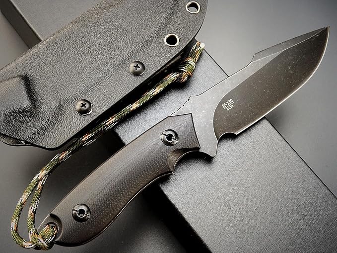 Eafengrow EF130 Fixed Blade Knife, DC53 Steel Blade,G10/Micarta Handle Full Tang EDC Fixed Knifes Straight Knife for Working Camping Hunting Field Adventure Survival