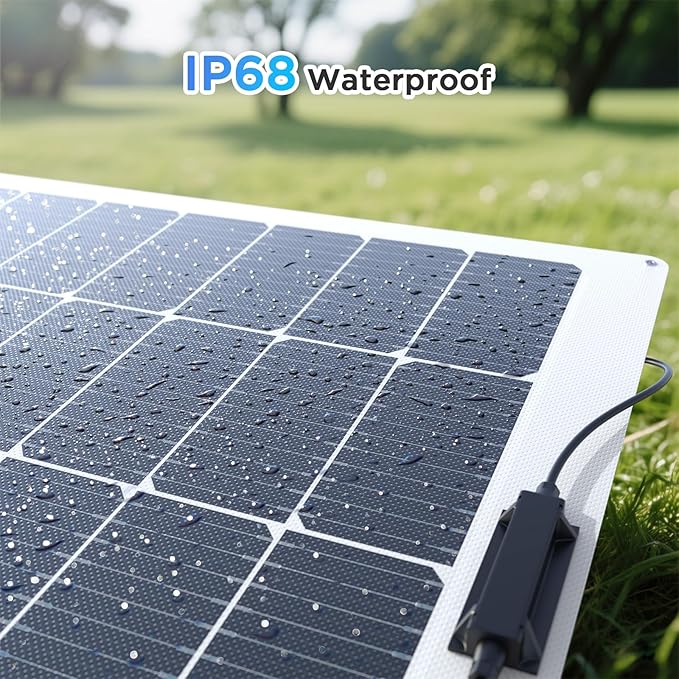 400W Flexible Solar Panel, 2PCS 200 Watt 12V/24V Solar Panel Kit, Callsun 23% High Efficiency 182 PERC IP68 Waterproof ETFE Solar Panels for Off-Grid RV Living Camping Campervans Boat (White)