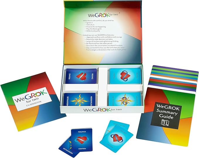 WeGROK Relationship & Conflict Resolution Cards ??Mediation in a Box for Two People ??Empathy & Communication Activity for Couples, Friends & Family ??Emotional Intelligence & Connection Tool
