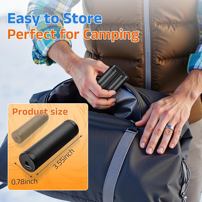 Hand Warmer Rechargeable AI Electric Hand Warmers with 2 Detachable Cylinders for Palm Therapy, 3 Heat Settings, Rolling Massage, Outdoor, Indoor, Camping, Travel Essentials