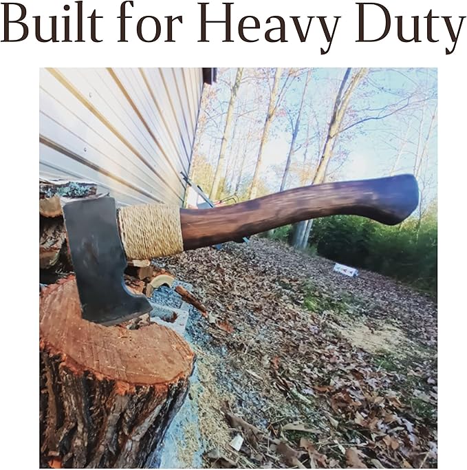1 pack American Hickory Axe handle replacement for 14" axes that use 1-1/4 pound heads Complete Set with Wooden and Steel Wedges - Hatchet handle replacement - hickory hatchet handle replacement axe
