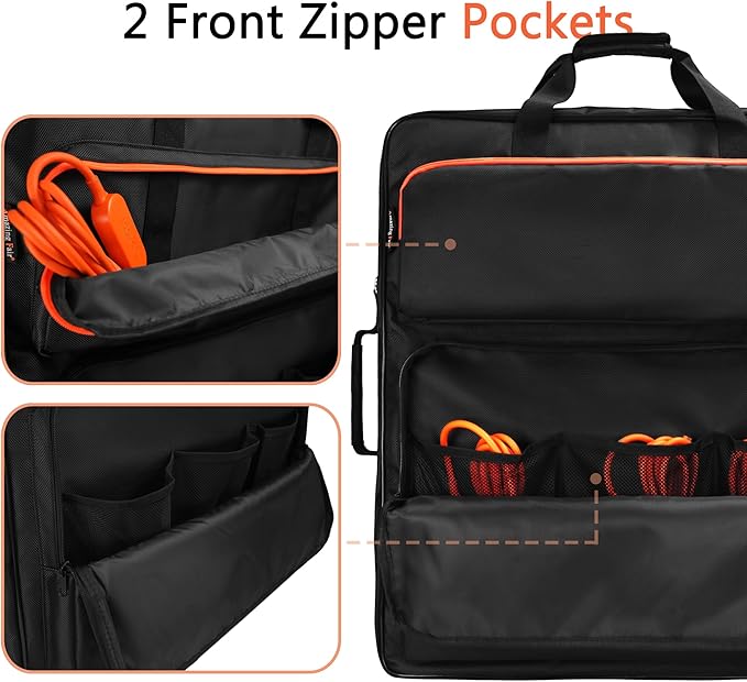 Solar Panel Storage Bag Compatible with 2 Jackery 200W, Padded Portable Solar Panel Travel Bag Compatible with Jackery SolarSaga 100W 100X 200W