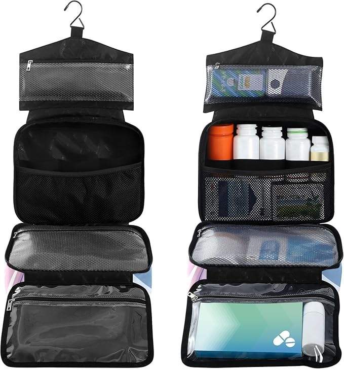 Fustylead Beautiful Unicorn in Rose Garden with Butterflies Travel Medicine Organizer Bag Home Storage First Aid Kit Large Pill Case with Zipper for Pill Bottle, Vitamins, and Medical Supplies