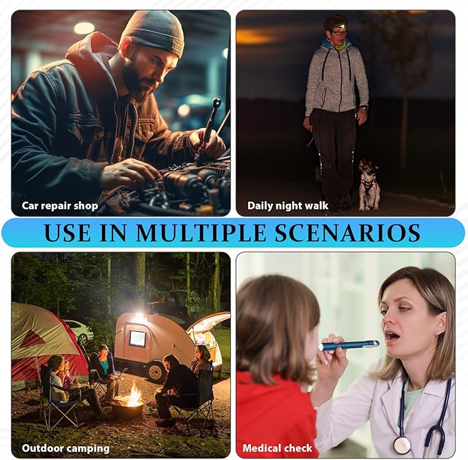 30 Pack Mini Pen Flashlights Bulk LED Pen Lights Aluminum Pocket Flashlights with Clips Small Handheld Torches Gifts for Camping Hiking Emergency Outdoor (Blue)