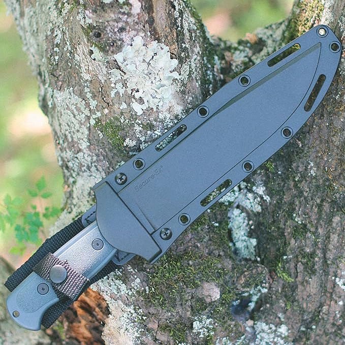 Cold Steel Drop Forged Survivalist 8" 52100 High-Carbon Steel Clip Point Fixed Blade EDC Tactical Hunting Utility Knife, 5" Ergonomic Handle, Weather-Resistant Secure-Ex Sheath