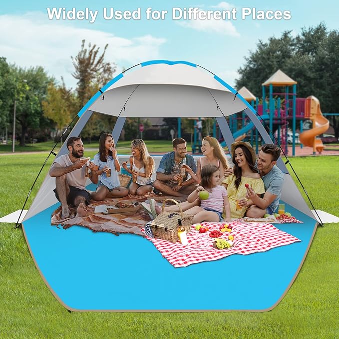Gorich Beach Tent Sun Shelter for 3/4-5/6-7/8-10 Person with UPF 50ï¼?UV Protection, Lightweight & Easy Setup Beach Shade Canopy, Portable Beach Shade Tent Beach Cabana