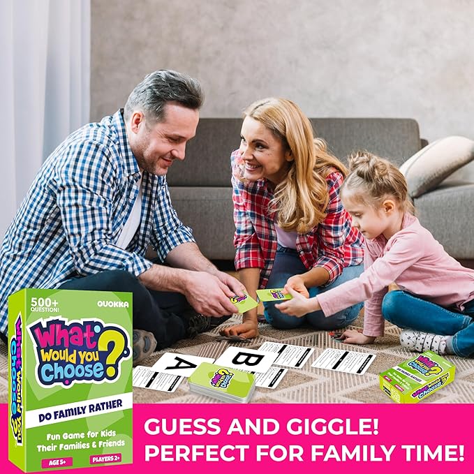 QUOKKA Board Games for Kids 8-12 Years - Family Edition - Card Game for Kids Ages 6-8 - What Would You Choose? - Pick Your Answer