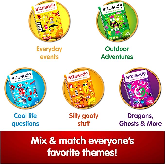 SUSSED Wacky ?˜What Would You Do??Card Game - Fun Boo Basket Stuffer for Girls, Boys & Kids - Builds Social Skills & Confidence - Purple Pack: Dragons, Space & Magic