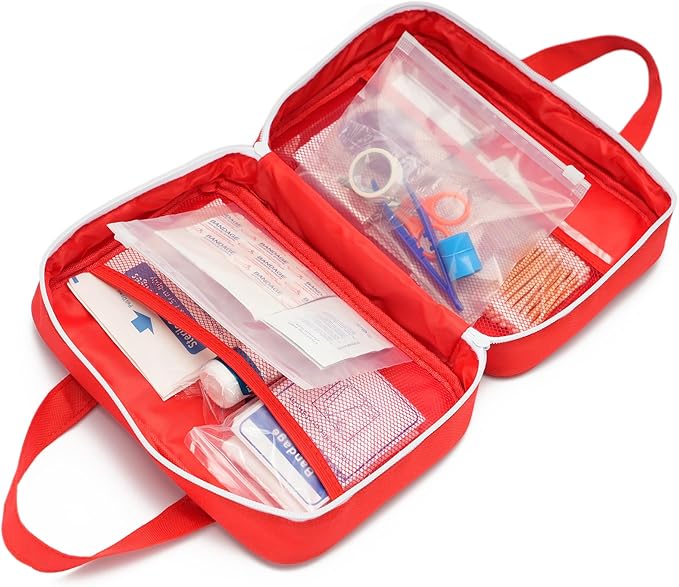 Compact Empty First Aid Kit Bag Emergency Trauma Medical Pouch Travel Medicine Organizer Bag for Home, Camping, Traveling, Car (Blue)