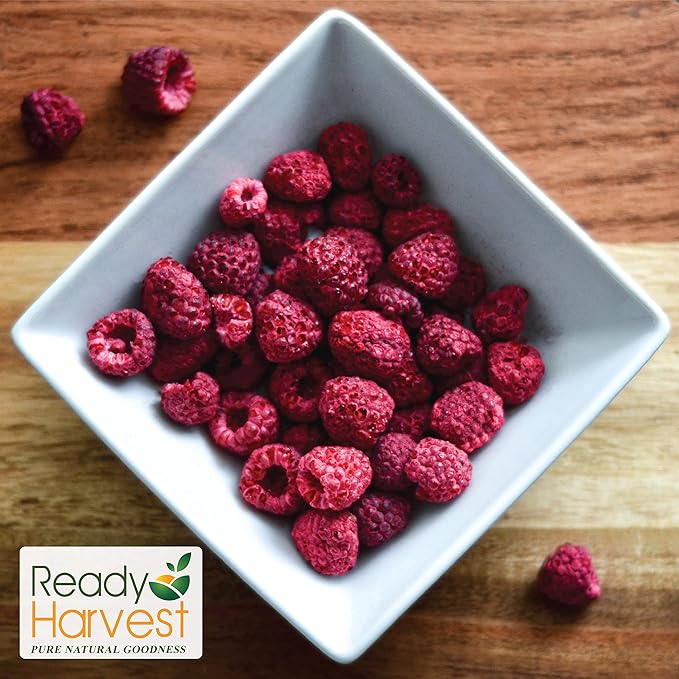 Ready Harvest Freeze Dried Raspberries Whole Foods for Emergency Food Storage, Camping Supplies, and Survival Kits | Sealed Fresh in #10 Can | 30 Year Shelf Life | 6 Cans