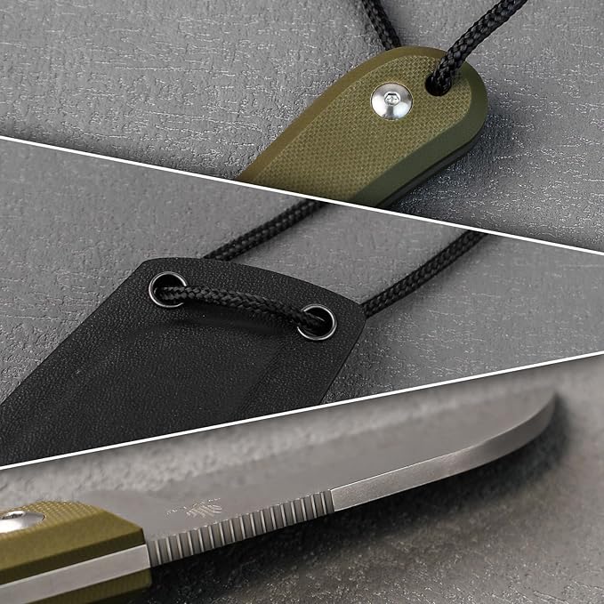 Kizer Deckhand Fixed Blade Knife with Sheath, D2 Blade Camping Knife G10 Handle, Fixed Blade EDC Knives for Men Women, Outdoor Hunting Hiking Survival Knives 1062M2