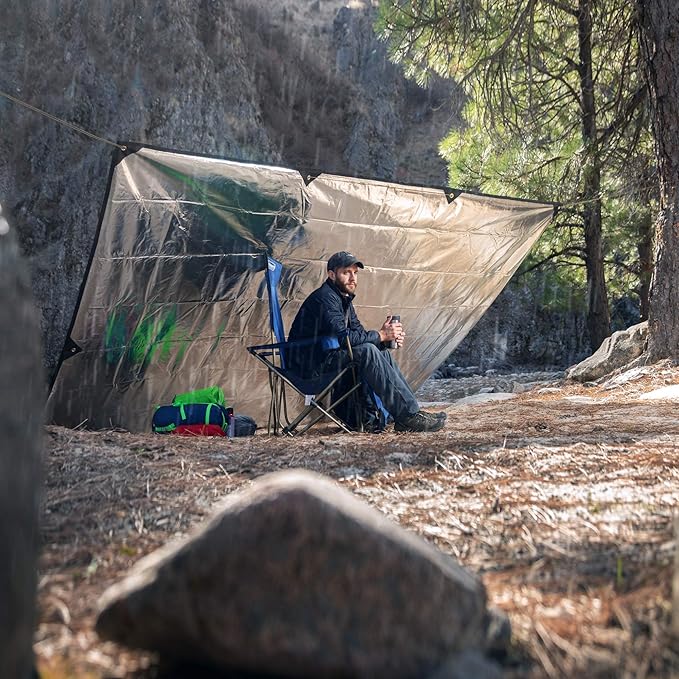 Arcturus XL Heavy Duty Survival Blanket ??Insulated Reflective Thermal Camping Tarp - 8.5 FT x 12 FT (Olive Green)