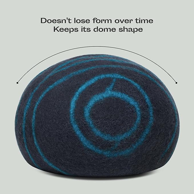 MEOWFIA Cat Cave ??Premium Felt Cat Bed for Indoor Cats, Handmade 100% Merino Wool (Large, Black Aqua)