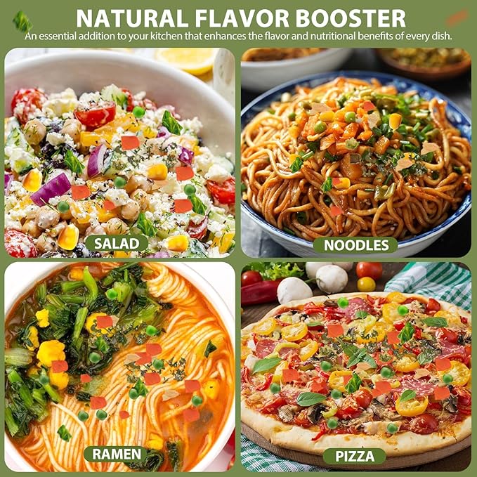 24Oz Mixed Ramen Toppings Dehydrated Soup, 680g All Natural Vegetable, 9 Freeze Dried Veggies for Noodles, Soups, Camping, and Emergency Food, Dry Vegetable Flakes, No Additives