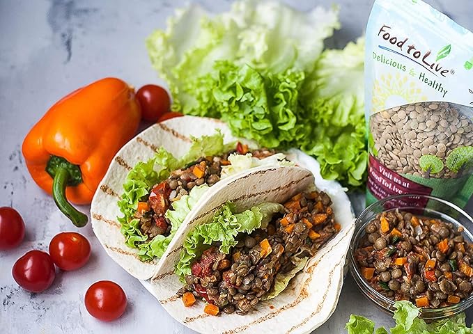 Food to Live - Whole Red Lentils, 5 Pounds Dry Raw Beans, Sproutable, Vegan, Kosher, Bulk. Easy to Cook. Good Source of Folate, Fiber, and Protein. Perfect for Lentil Soup, Stews, and Curry.