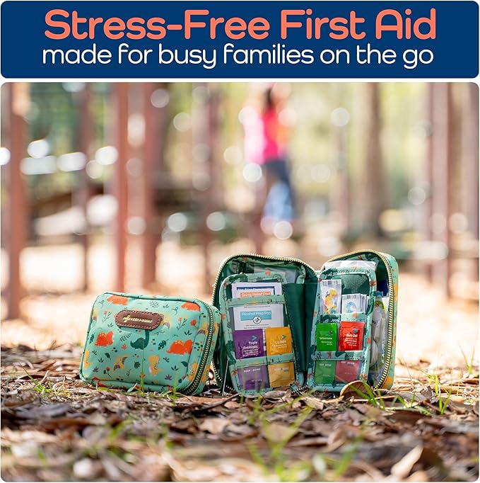 KeepGoing Travel First Aid Kit for Kids ??130 Pc. for Car, Home, Purse, Diaper Bag & Backpack with Latex-Free Bandages - Mini First Aid Kit Travel Size TSA-Approved